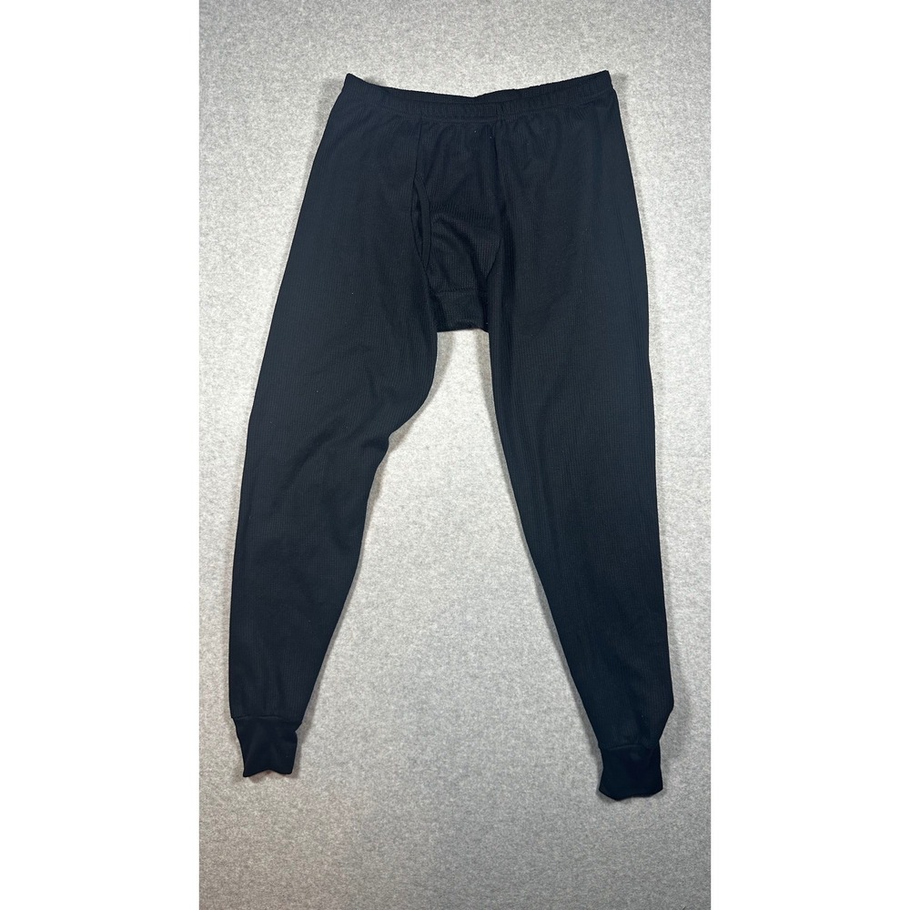 Rocky Mens Thermal Underwear Bottoms XL Black Waffle Knit Long Johns Base Layer